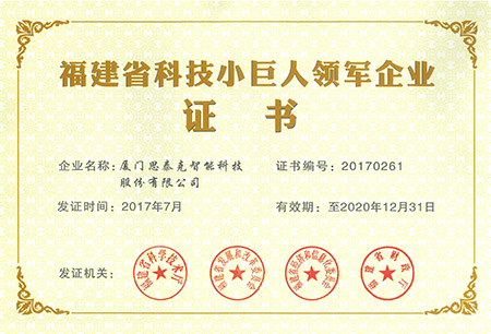 福建省科技小巨人領(lǐng)軍企業(yè)證書X.jpg